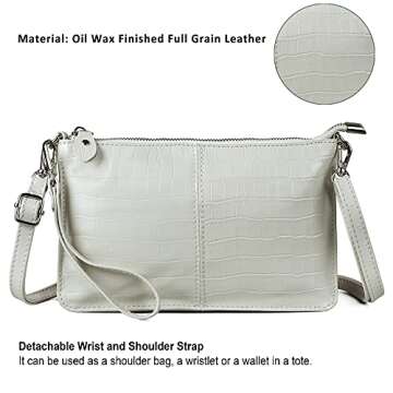 befen Leather Chic Crocodile Alligator Wristlet Clutch Wallet Purse Small Fashion Crossbody Bag for ...