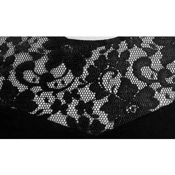 Sylvestidoso Women's A-Line Pleated Sleeveless Little Cocktail Party Dress Black Lace Peony (S, Black Top)