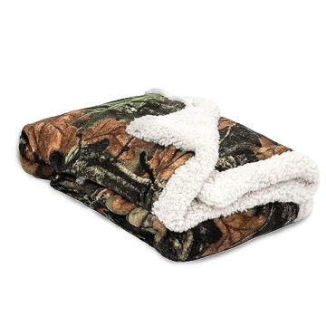 TrailCrest Soft Sherpa-Lined Baby Camo Blanket – Cozy Coral Fleece Swaddle