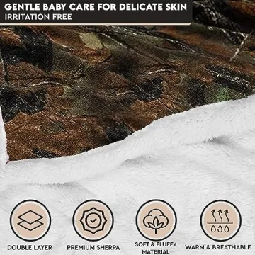 Soft Sherpa-Lined Baby Camo Blanket for Infants