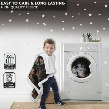 Soft Sherpa-Lined Baby Camo Blanket for Infants