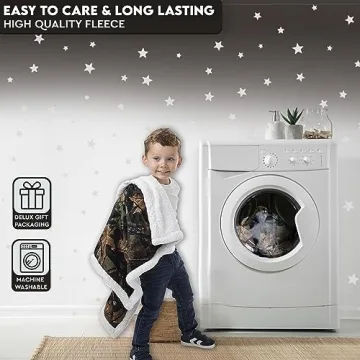 Soft Sherpa-Lined Baby Camo Blanket for Infants