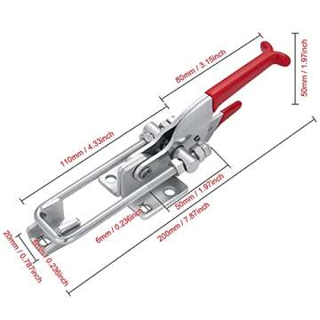 Accessbuy Heavy Duty Large Toggle Clamp Latch,2000Lbs Holding Capacity,Self-Lock U-Bolt Adjustable L...
