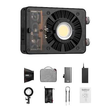 Zhi yun Molus X100 Combo 100W LED Video Light CCT 2700K~6500K CRI≥95 TLCI≥97 ZY Mount App Control Music Mode Continuous Lighting w/Bowens Adapter+Grip Battery for Studio, YouTube, Vlog, Live, etc