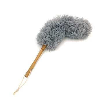 J&A Microfiber Duster Lightweight Feather Duster Comfortable Grip with Grey Bendable Head Bamboo Handle for Home, Office and Car 22.4 inches Long
