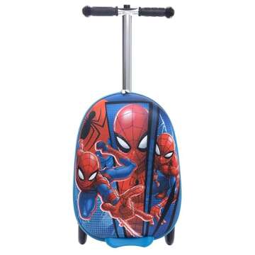 Fast Forward Spiderman Scooter Suitcase for Kids Ride-On 18in