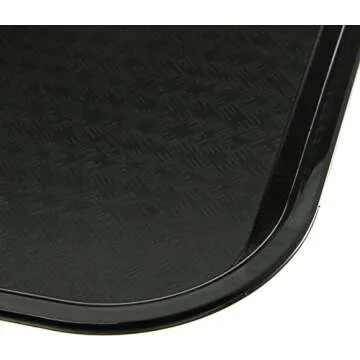 Carlisle FoodService Products Cafe Fast Food Cafeteria Tray with Patterned Surface for Cafeterias, Fast Food, And Dining Room, Plastic, 17.87 X 14 X 0.98 Inches, Black, (Pack of 12)