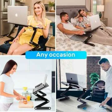 Adjustable Laptop Table for Bed & Couch with Cooling Fan