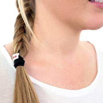 KOOSHOO Organic Cotton Hair Ties - Plastic-Free Flat Hair Ties for Girls, Women, Toddlers, Babies. Hair Accessories for Women. 5ct, Brown/Black