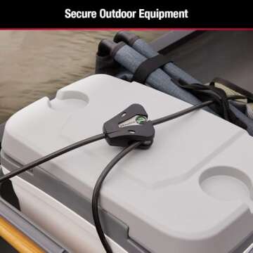 Master Lock Black Python Bike Lock with Key, Adjustable Metal Cable Lock has a Weather Resistant Vinyl Coating for Outdoor Equipment, Bicycles, Trail Cameras, 6 Feet Long, 8418D