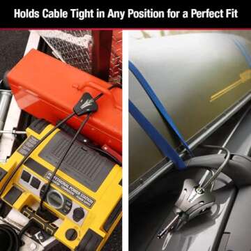 Master Lock Black Python Bike Lock with Key, Adjustable Metal Cable Lock has a Weather Resistant Vinyl Coating for Outdoor Equipment, Bicycles, Trail Cameras, 6 Feet Long, 8418D