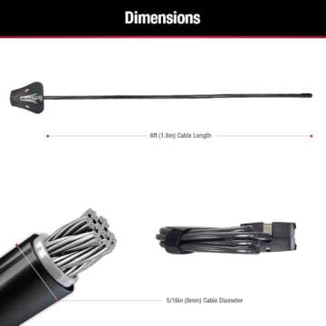 Master Lock Black Python Bike Lock with Key, Adjustable Metal Cable Lock has a Weather Resistant Vinyl Coating for Outdoor Equipment, Bicycles, Trail Cameras, 6 Feet Long, 8418D