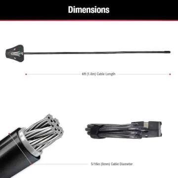 Master Lock Black Python Bike Lock with Key, Adjustable Metal Cable Lock has a Weather Resistant Vinyl Coating for Outdoor Equipment, Bicycles, Trail Cameras, 6 Feet Long, 8418D