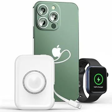 HUOTO Portable Charger,5000mAh Mini iWatch Magnetic Charger Power Bank with Built in Charging Cable,...