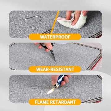 Livtribe AC 110V Heated Floor Mat for Foot, Gray Carbon Crystal Heating Pad, Electric Heated Foot Warmers for Office, Home