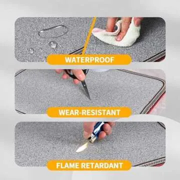 Livtribe AC 110V Heated Floor Mat for Foot, Gray Carbon Crystal Heating Pad, Electric Heated Foot Warmers for Office, Home