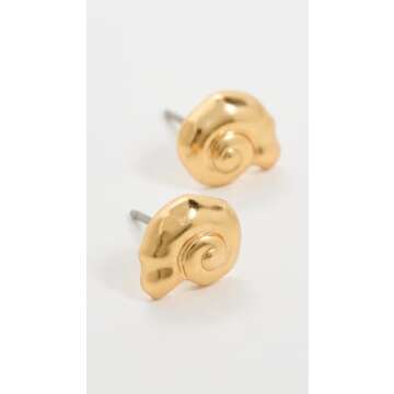 Madewell Women's Nautilus Mini Stud Earrings, Pale Gold, One Size
