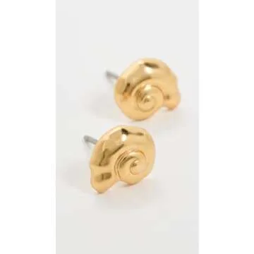 Madewell Women's Nautilus Mini Stud Earrings, Pale Gold, One Size