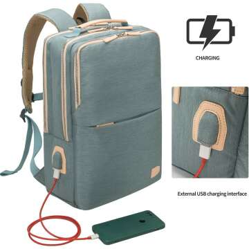 NOBLEMAN Waterproof Travel Backpack - USB & 15.6" Laptop