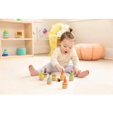 Lovevery Post & Play Peg People - Fun Wooden Dolls for Toddlers