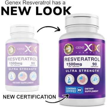 Genex Formulas Resveratrol Supplement - 1500mg Organic Japanese Knotweed Capsules for Healthy Aging,...
