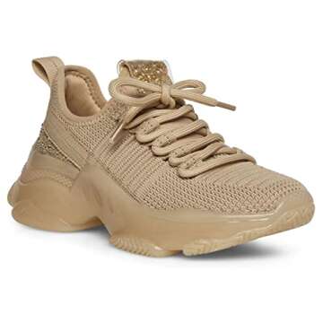 Steve Madden Girls Shoes Maxima Sneaker, Blush, 4