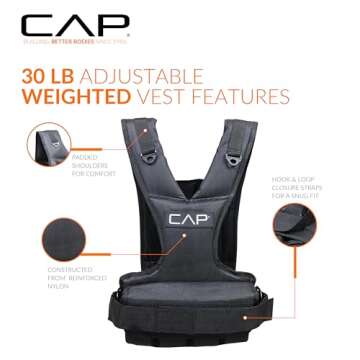 CAP Barbell Women's Weighted Vest, 30 Pound, Black