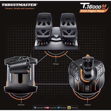 Thrustmaster USB T16000M FCS Flight Pack - Joystick, Throttle and Rudder Pedals for PC,Windows