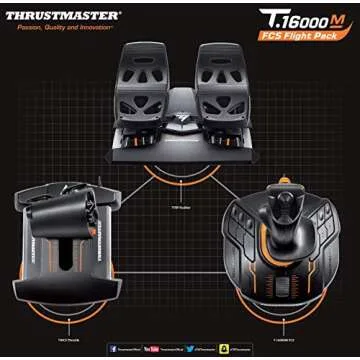 Thrustmaster USB T16000M FCS Flight Pack - Joystick, Throttle and Rudder Pedals for PC,Windows