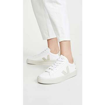 Veja Women's Campo Sneakers, White/Natural, 6 Medium US
