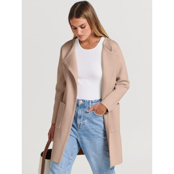 ANRABESS Women's Open Front Knit Cardigan - Lightweight Elegance