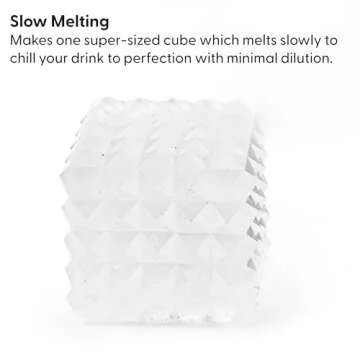 W&P Prism Single Ice Mold, Perfect Etched Large Cube, Slow Melting for Whiskey and Cocktails, Food Grade Premium Silicone, Dishwasher Safe, BPA Free