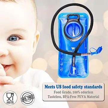 WACOOL 2L 2.5L 3L BPA Free PEVA Hydration Pack Bladder Leak-Proof Water Reservoir (Hydration Bladder with Cleaning Kit, 2L)