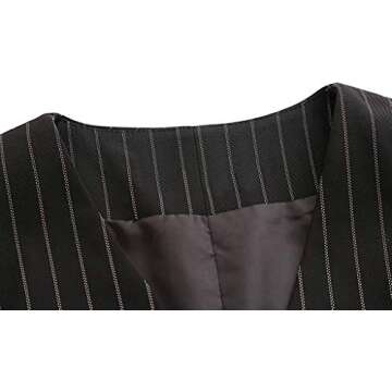 V VOCNI Women's Fully Lined 4 Button V-Neck Economy Dressy Suit Vest Waistcoat