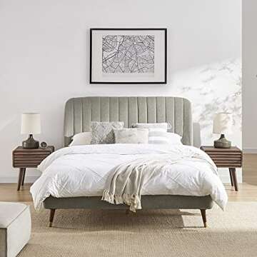 mopio Ensley Nightstand, Side Table, End Table, Mid Century Modern Nightstand with Drawer, Bedside Tables, Small Nightstands with Storage, for Living Room, Bedroom (Set of 2)