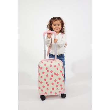 Itzy Ritzy Youth Luggage with 360-Degree Wheels, Adjustable Handle, Fun Design