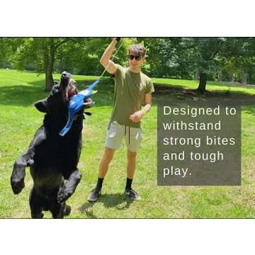 LUCOLOVE Flirt Pole for Dogs Heavy Duty - Multi-Sensory Tough Chase Toy for Medium & Large Breeds – Extra Strong 39 Inch Dog Flirt Pole for Outdoor Training and Exercise