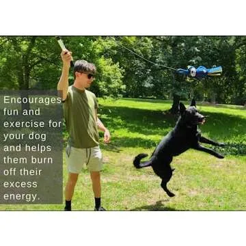 LUCOLOVE Flirt Pole for Dogs Heavy Duty - Multi-Sensory Tough Chase Toy for Medium & Large Breeds – Extra Strong 39 Inch Dog Flirt Pole for Outdoor Training and Exercise