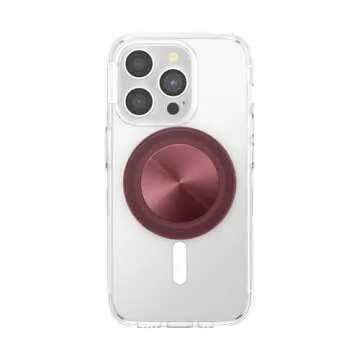 PopSockets Phone Grip Compatible with MagSafe, Phone Holder, Wireless Charging Compatible - Alum Radial Oxblood