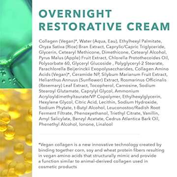 Algenist Overnight Restorative Cream - PM Facial Treatment with Watermelon & Apple Extract - Non-Comedogenic & Hypoallergenic Skincare (60ml / 2oz)