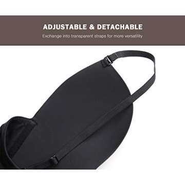 HANSCA Women's Deep U Plunge Bra Sexy Convertible Low Cut Bras Plus Size U Shape (Black, 38D)