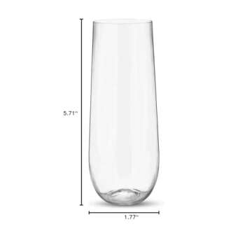 Stemless Plastic Champagne Flutes, 36 Pack for Any Occasion