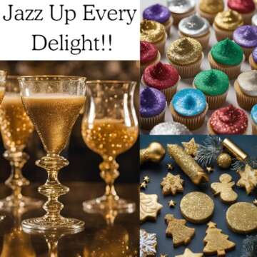 BULK-(10g) Gold Edible Glitter For Drinks, Gold Sprinkles For Cake Decorating Supplies, Cockails, Gold Luster Dust Edible Glitter For Cakes, Edible Cake Decorations 100% Food Safe, Vegan, Gluten Free