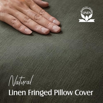 Foindtower Decorative Linen Fringe Pillow Covers Set of 2