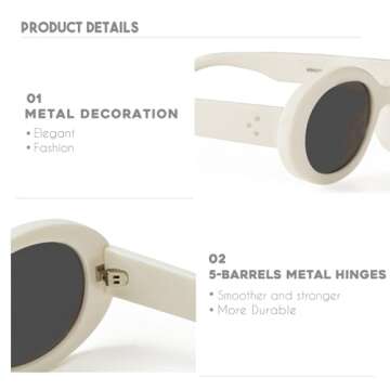 mosanana Oval Retro Sunglasses for Trendy Women Fashion