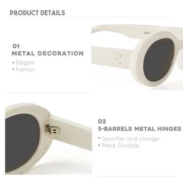 mosanana Oval Retro Sunglasses for Trendy Women Fashion