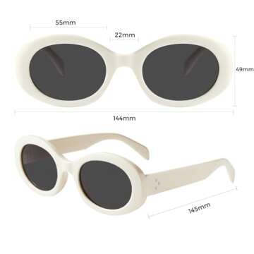 mosanana Oval Retro Sunglasses for Trendy Women Fashion