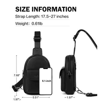 MASINTOR Small Sling Bag for Women Fashion Fanny Pack Crossbody Bags for Women Sling Backpack for Travel Pure Black