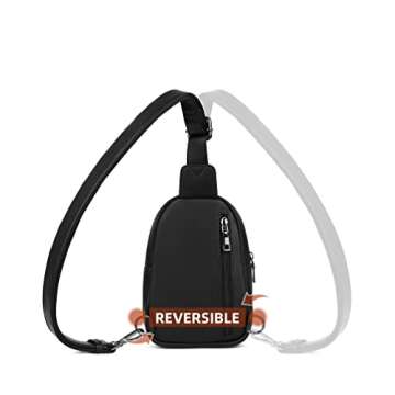 MASINTOR Small Sling Bag for Women Fashion Fanny Pack Crossbody Bags for Women Sling Backpack for Travel Pure Black