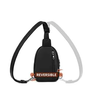 MASINTOR Small Sling Bag for Women Fashion Fanny Pack Crossbody Bags for Women Sling Backpack for Travel Pure Black